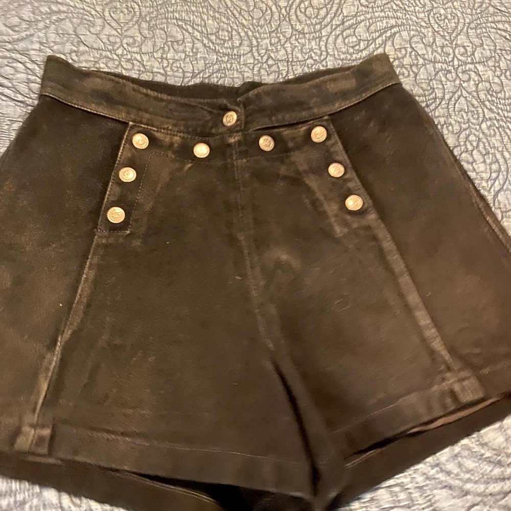 Vintage Black Suede Shorts Size 11